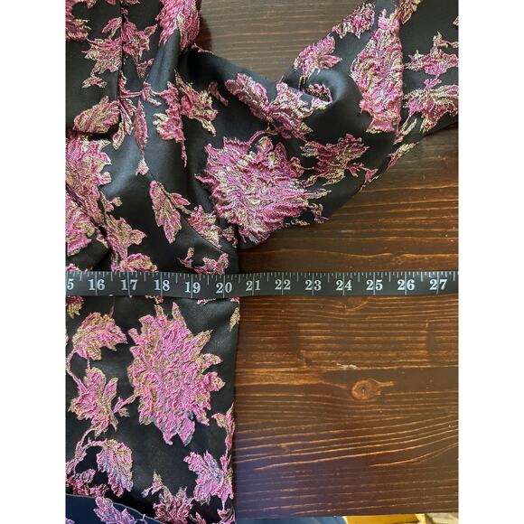 For Love & Lemons Luella Whimsigoth Dark Romantic Coat M Black Pink Gld Vampcore - Picture 12 of 15